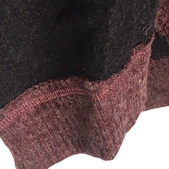 Women's Wool Blend Sweater Black Maroon Semi Sheer Size Xtra Small - Picture 3 of 8